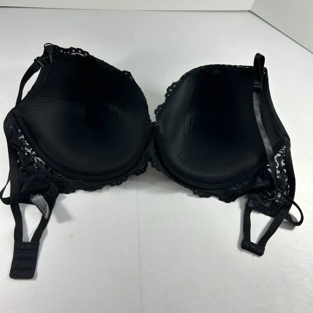 Smart & Sexy Bra Womens Size 42DD Black Signature Lace Push Up 85046 Underwire - Picture 5 of 7